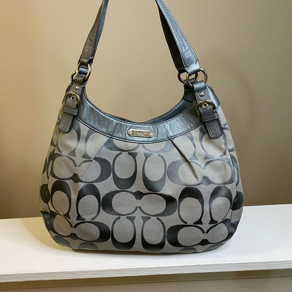 バッグ Coach Soho Signature Shoulder Bag Gray Coach | Bags | Coach Soho Purse Gray Charcoal Signature Shoulder